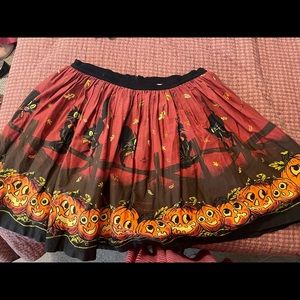Pinup Girl Clothing - Halloween pumpkins and cats skirt